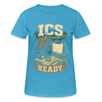 Rettungsteam ICS Ready - Frauen T-Shirt atmungsaktiv - Saphirblau - Vorne - AI Model Female 172 dark (172cm)
