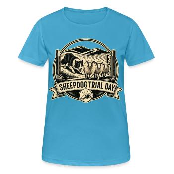 SHEEPDOG TRIAL DAY Dog - Women's Breathable T-Shirt - sapphire blue - Front - AI Model Female 172 dark (172cm)