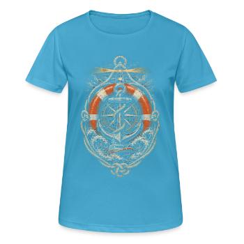 Sauveteur de la Garde côtière - T-shirt respirant Femme - bleu saphir - Devant - AI Model Female 172 dark (172cm)