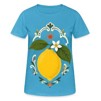 Italian Lemon in Summer Style - Women's Breathable T-Shirt - sapphire blue - Front - AI Model Female 172 dark (172cm)