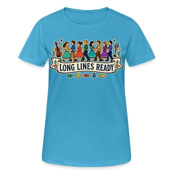 LONG LINES READY - Women's Breathable T-Shirt - sapphire blue - Front - AI Model Female 172 dark (172cm)