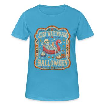 Just Waiting For Halloween Skeleton Flamingo - Women's Breathable T-Shirt - sapphire blue - Front - AI Model Female 172 dark (172cm)