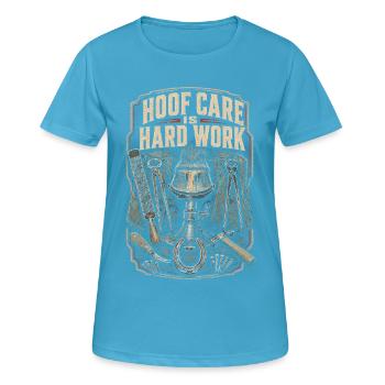 Farrier Farrier Hoof Care Is Hard Work - Women's Breathable T-Shirt - sapphire blue - Front - AI Model Female 172 dark (172cm)