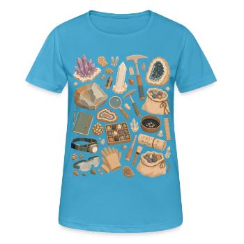 Amour de pierre | Minéraux & Cristaux - T-shirt respirant Femme - bleu saphir - Devant - AI Model Female 172 dark (172cm)
