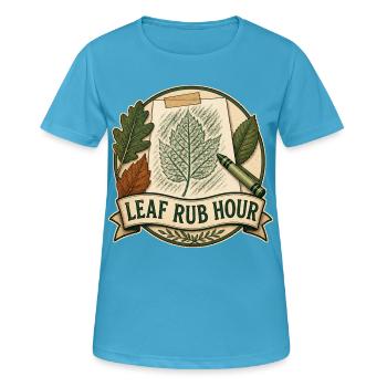 HEURE DE L’ÉRODAGE DES FEUILLES - T-shirt respirant Femme - bleu saphir - Devant - AI Model Female 172 dark (172cm)
