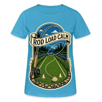 CHARGE DE TIGE CALME - T-shirt respirant Femme - bleu saphir - Devant - AI Model Female 172 dark (172cm)