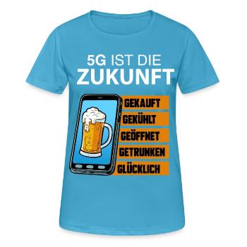 5G Zukunft Bierstatus - Frauen T-Shirt atmungsaktiv - Saphirblau - Vorne - AI Model Female 172 dark (172cm)