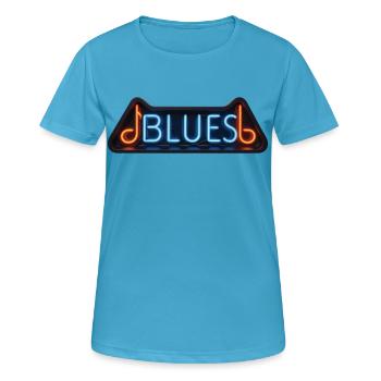 BLUES NEON - sound vision - T-shirt respirant Femme - bleu saphir - Devant - AI Model Female 172 dark (172cm)