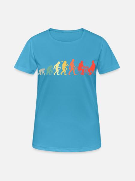 Retro Schach Schachspieler Evolution Schachspiel - Frauen T-Shirt atmungsaktiv - Saphirblau