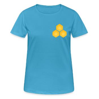 3'er Wabe - Frauen T-Shirt atmungsaktiv - Saphirblau - Vorne - AI Model Female 172 dark (172cm)