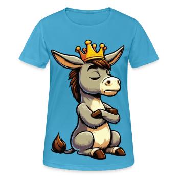 Esel Eselchen Eselhalter Muli Langohresel Muli - Frauen T-Shirt atmungsaktiv - Saphirblau - Vorne - AI Model Female 172 dark (172cm)