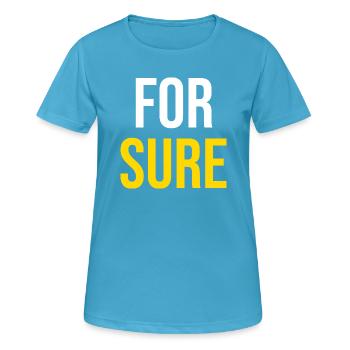 FOR SURE — Viral Humor - Women's Breathable T-Shirt - sapphire blue - Front - AI Model Female 172 dark (172cm)