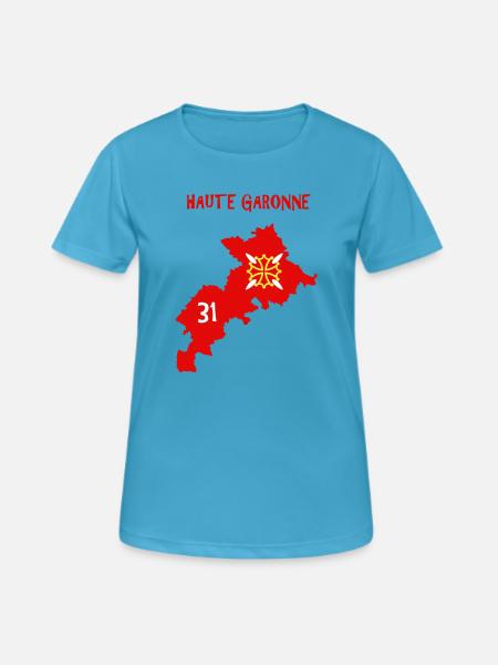 Haute Garonne - Frauen T-Shirt atmungsaktiv - Saphirblau