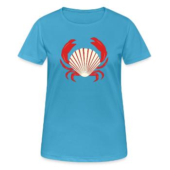 Crabe rouge - T-shirt respirant Femme - bleu saphir - Devant - AI Model Female 172 dark (172cm)