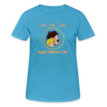 Joyeuse fête des pères - T-shirt respirant Femme - bleu saphir - Devant - AI Model Female 172 dark (172cm)