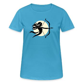 Sagittarius female - Women's Breathable T-Shirt - sapphire blue - Front - AI Model Female 172 dark (172cm)