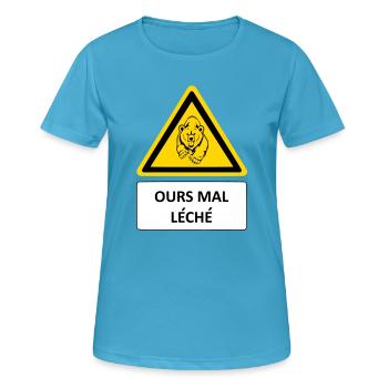 Ours mal léché - T-shirt respirant Femme - bleu saphir - Devant - AI Model Female 172 dark (172cm)