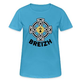 Breizh (Brittany) - Women's Breathable T-Shirt - sapphire blue - Front - AI Model Female 172 dark (172cm)