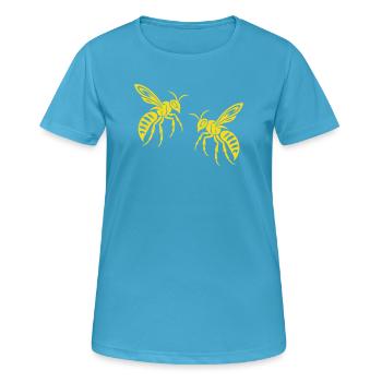 Biene Wespe - Frauen T-Shirt atmungsaktiv - Saphirblau - Vorne - AI Model Female 172 dark (172cm)