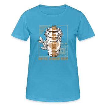 Coffee just does its job retro - Women's Breathable T-Shirt - sapphire blue - Front - AI Model Female 172 dark (172cm)