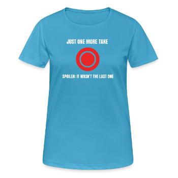 Noch Ein Take – Finaler Clip - Frauen T-Shirt atmungsaktiv - Saphirblau - Vorne - AI Model Female 172 dark (172cm)
