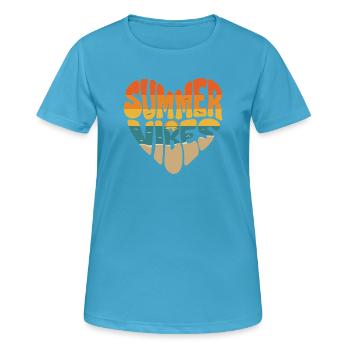 Ambiance estivale - T-shirt respirant Femme - bleu saphir - Devant - AI Model Female 172 dark (172cm)