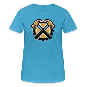 Logo du marteau Zimmermann - T-shirt respirant Femme - bleu saphir - Devant - AI Model Female 172 dark (172cm)