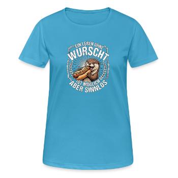Hot Dog Otter Wurst - Frauen T-Shirt atmungsaktiv - Saphirblau - Vorne - AI Model Female 172 dark (172cm)