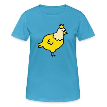 Dessin animé du Poussin Royal - T-shirt respirant Femme - bleu saphir - Devant - AI Model Female 172 dark (172cm)