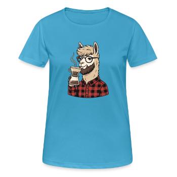 Kaffee Alpaka - Frauen T-Shirt atmungsaktiv - Saphirblau - Vorne - AI Model Female 172 dark (172cm)