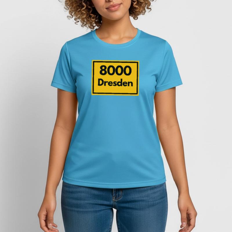 OLD POSTCODE POSTCODE RETRO 8000 DRESDEN ELBE Women's Breathable T-Shirt