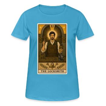 Serrurier | Château du Tarot - T-shirt respirant Femme - bleu saphir - Devant - AI Model Female 172 dark (172cm)