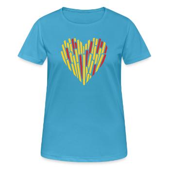 Heart Fries - Women's Breathable T-Shirt - sapphire blue - Front - AI Model Female 172 dark (172cm)