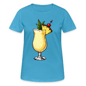 Pineapple Tiki Cocktail Flair - Women's Breathable T-Shirt - sapphire blue - Front - AI Model Female 172 dark (172cm)