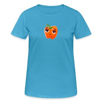 Pepperoni le matin, le mouflet | Comicstyle - T-shirt respirant Femme - bleu saphir - Devant - AI Model Female 172 dark (172cm)