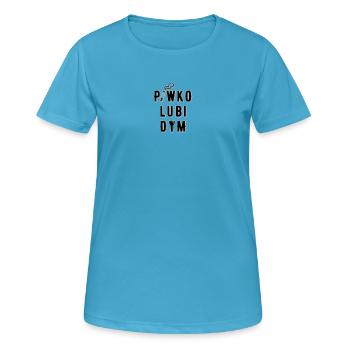 La bière aime la fumée - T-shirt respirant Femme - bleu saphir - Devant - AI Model Female 172 dark (172cm)