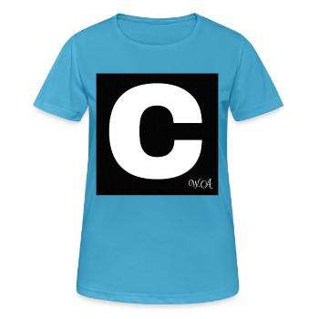 C'est carré (C■) - T-shirt respirant Femme - bleu saphir - Devant - AI Model Female 172 dark (172cm)