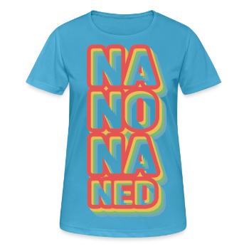 NaNoNaNEd - T-shirt respirant Femme - bleu saphir - Devant - AI Model Female 172 dark (172cm)