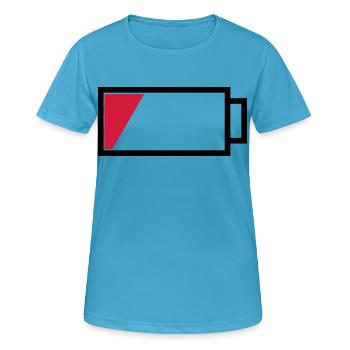 Akku leer - Frauen T-Shirt atmungsaktiv - Saphirblau - Vorne - AI Model Female 172 dark (172cm)