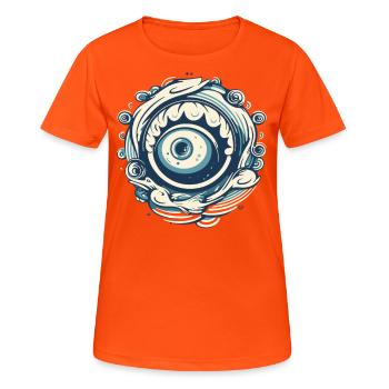 Aqua Wave Oeil - T-shirt respirant Femme - orange néon - Devant - AI Model Female 172 dark (172cm)
