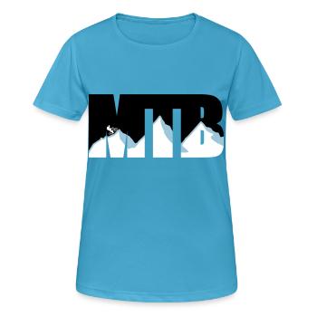 MTB - Frauen T-Shirt atmungsaktiv - Saphirblau - Vorne - AI Model Female 172 dark (172cm)