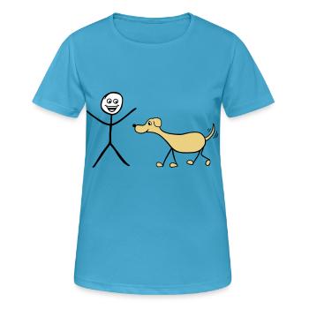 Ich und Hund - Frauen T-Shirt atmungsaktiv - Saphirblau - Vorne - AI Model Female 172 dark (172cm)