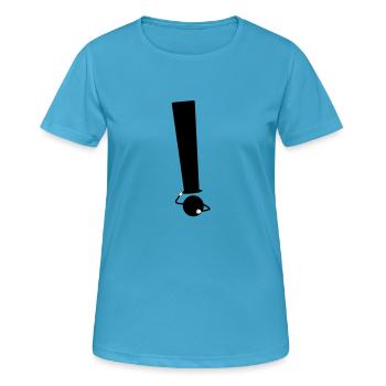 Humoristique Point d'exclamation - T-shirt respirant Femme - bleu saphir - Devant - AI Model Female 172 dark (172cm)