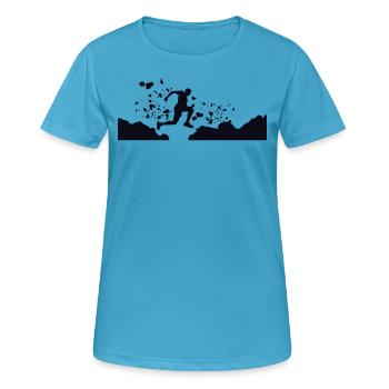 Trail Runner Cross Trail Bergläufer - Frauen T-Shirt atmungsaktiv - Saphirblau - Vorne - AI Model Female 172 dark (172cm)
