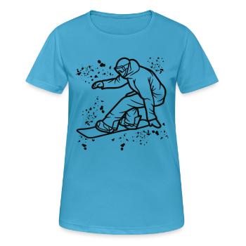 Snowboarder Snowboarding Snowboard - Women's Breathable T-Shirt - sapphire blue - Front - AI Model Female 172 dark (172cm)