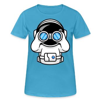 Astronaut mit Fernglas - Frauen T-Shirt atmungsaktiv - Saphirblau - Vorne - AI Model Female 172 dark (172cm)