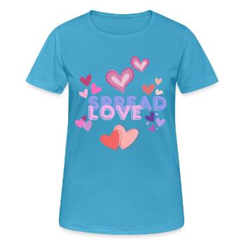 Spread Love - Frauen T-Shirt atmungsaktiv - Saphirblau - Vorne - AI Model Female 172 dark (172cm)