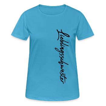 Lieblingsschwester beste große kleine Schwester - Frauen T-Shirt atmungsaktiv - Saphirblau - Vorne - AI Model Female 172 dark (172cm)