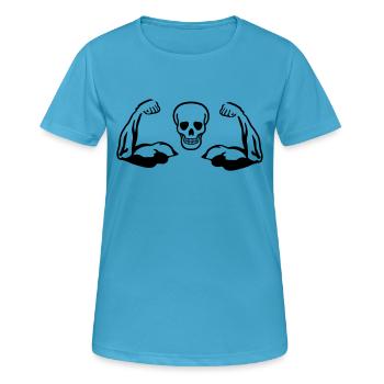 Skull and Muscles, Biceps - Women's Breathable T-Shirt - sapphire blue - Front - AI Model Female 172 dark (172cm)