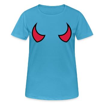 Teufelshörner - cornes de diable - cornes du diable - T-shirt respirant Femme - bleu saphir - Devant - AI Model Female 172 dark (172cm)